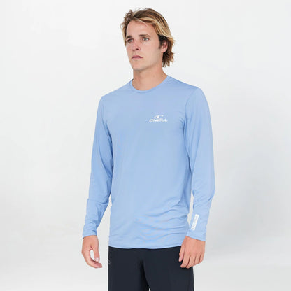 O'NEILL MENS CLEAN & MEAN LS RASH VEST TEE - FADED DENIM