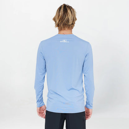 O'NEILL MENS CLEAN & MEAN LS RASH VEST TEE - FADED DENIM