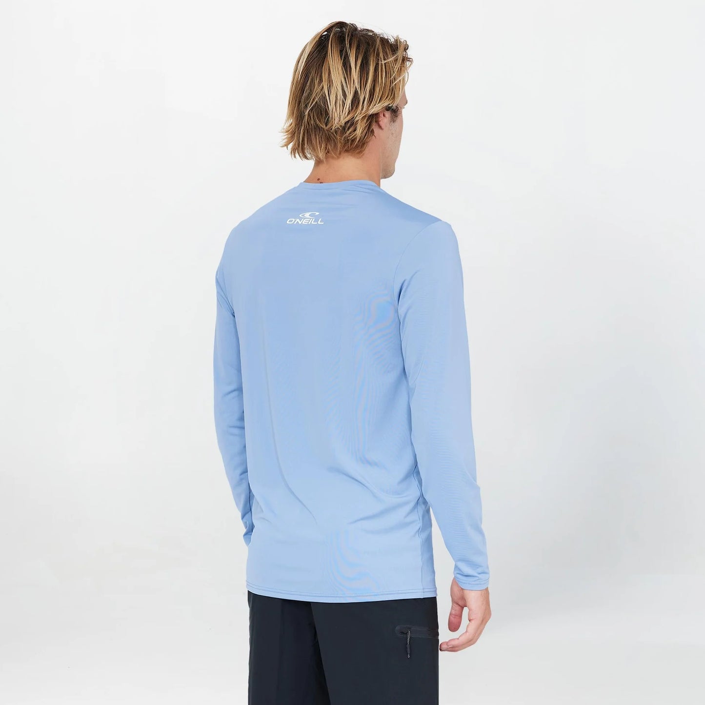 O'NEILL MENS CLEAN & MEAN LS RASH VEST TEE - FADED DENIM