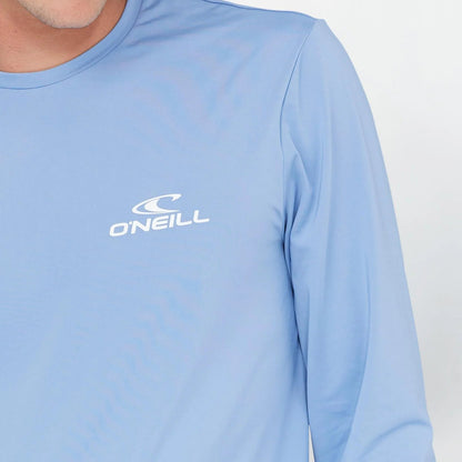 O'NEILL MENS CLEAN & MEAN LS RASH VEST TEE - FADED DENIM