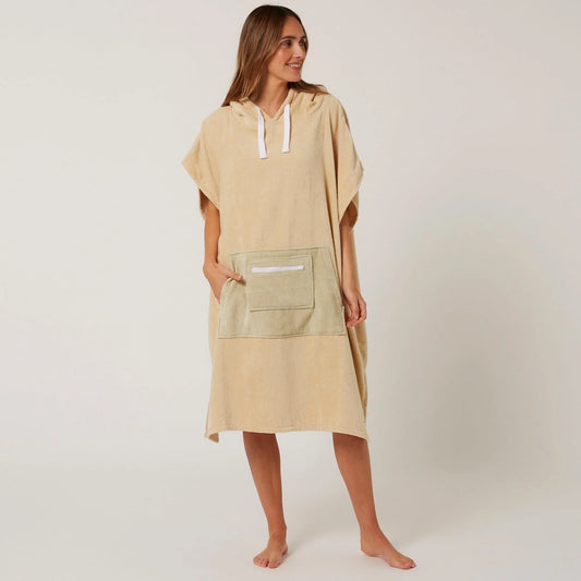 O&E DAYDREAM HOODED PONCHO - BEIGE
