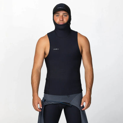 O'NEILL HYPER FIRE NO SLEEVE 1MM HOODED VEST - BLACK