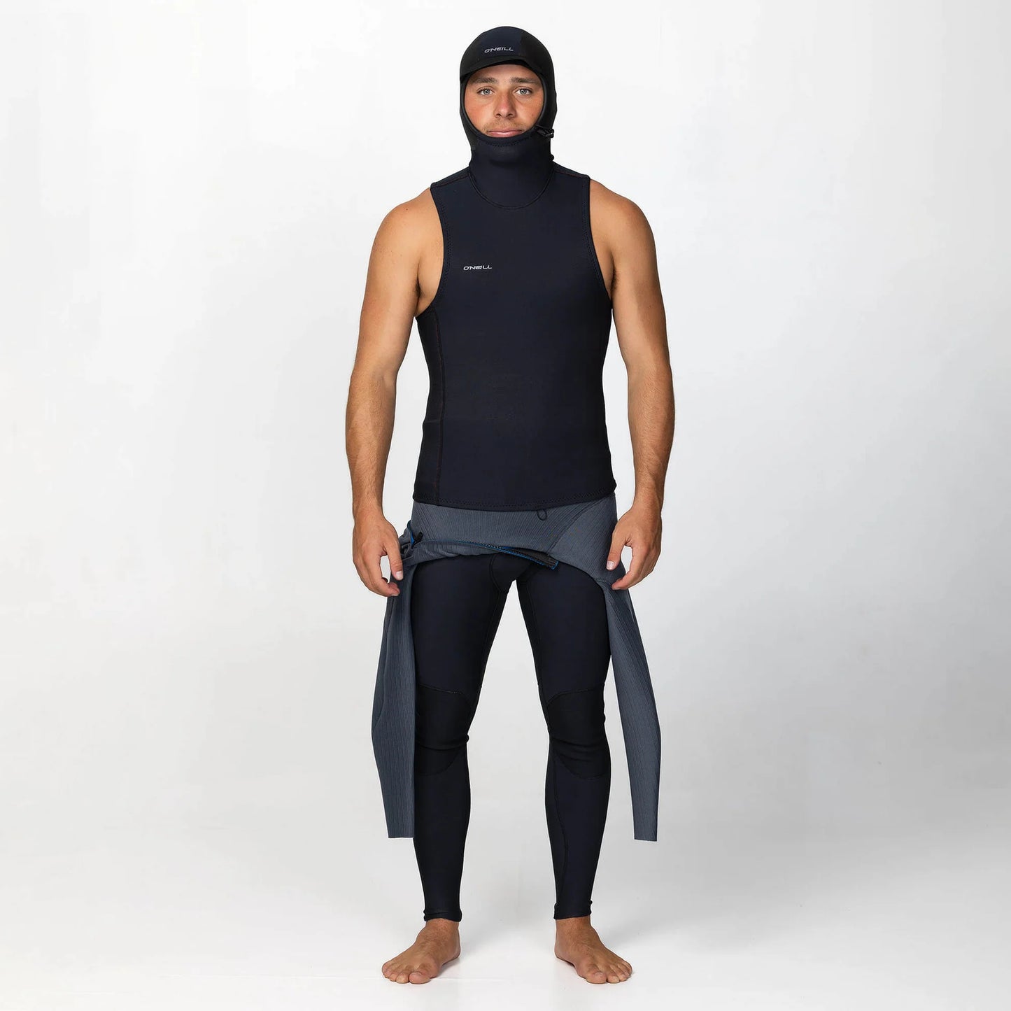 O'NEILL HYPER FIRE NO SLEEVE 1MM HOODED VEST - BLACK