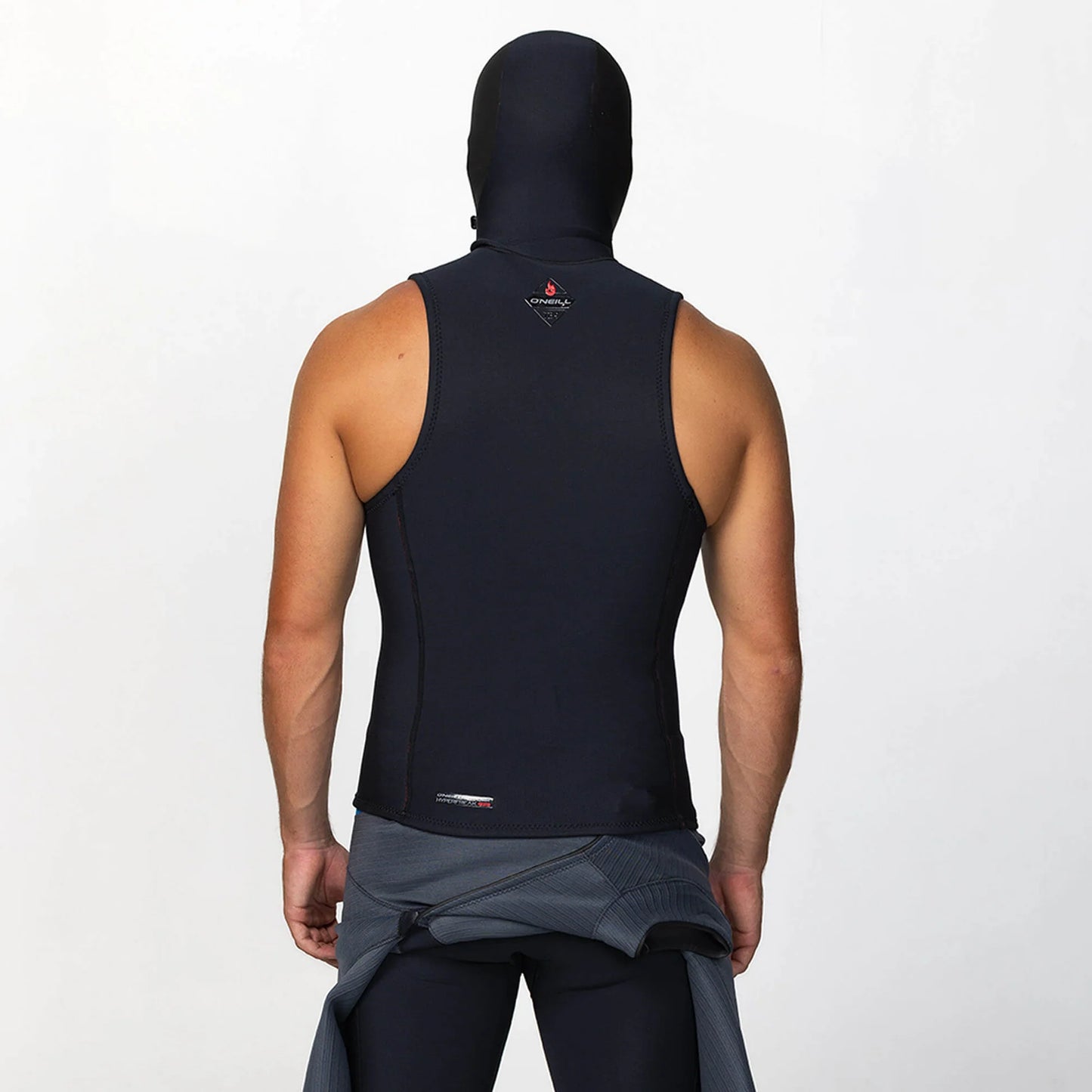 O'NEILL HYPER FIRE NO SLEEVE 1MM HOODED VEST - BLACK