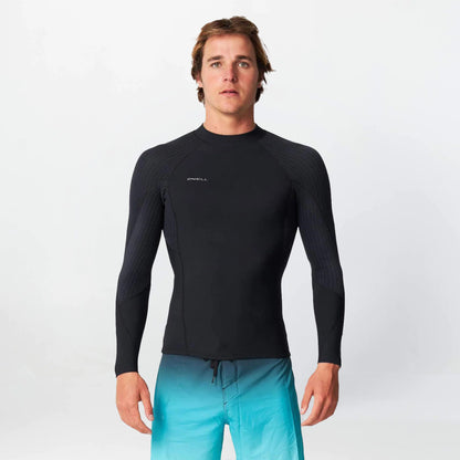 O'NEILL MENS HYPERFREAK 2MM LS WETSUIT JACKET - BLACK