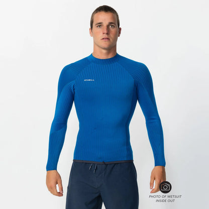 O'NEILL MENS HYPERFREAK 2MM LS WETSUIT JACKET - BLACK