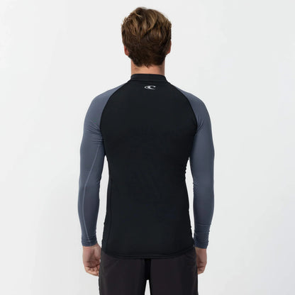 O'NEILL MENS REACTOR BLOCK LONG SLEEVE RASH VEST - ORION BLUE
