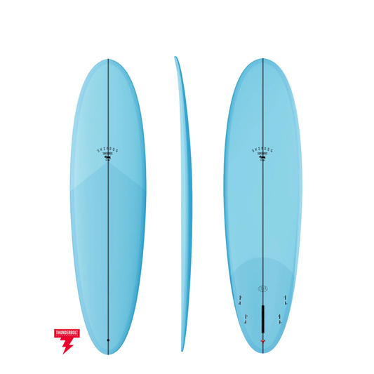 SKINDOG THE OVA 7'6" THUNDERBOLT RED FCS II 53L - BRIGHT BLUE