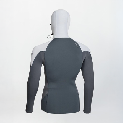 O'NEILL MENS THIN SKINS NEO LS HOODED RASH VEST - GRAPHITE