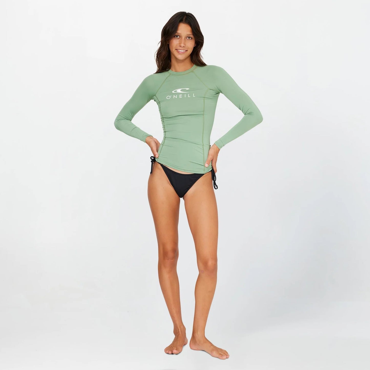 O'NEILL WMNS CLASSIC LS RASH VEST - OIL GREEN