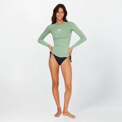 O'NEILL WMNS CLASSIC LS RASH VEST - OIL GREEN