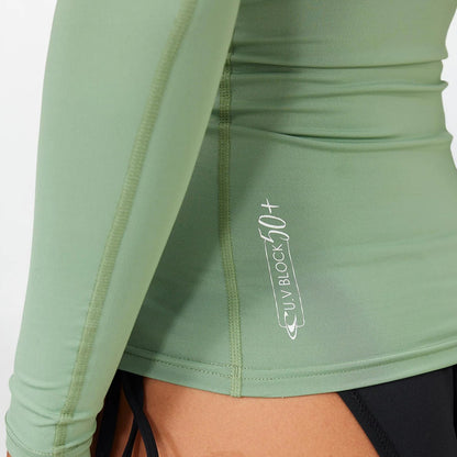 O'NEILL WMNS CLASSIC LS RASH VEST - OIL GREEN