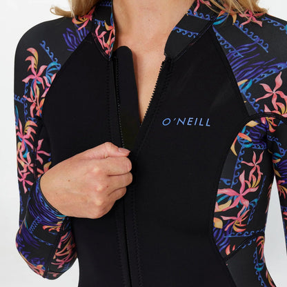 O'NEILL WMNS BAHIA FZ 2MM LS CHEEKY SPRING - TROPIC TEXTA