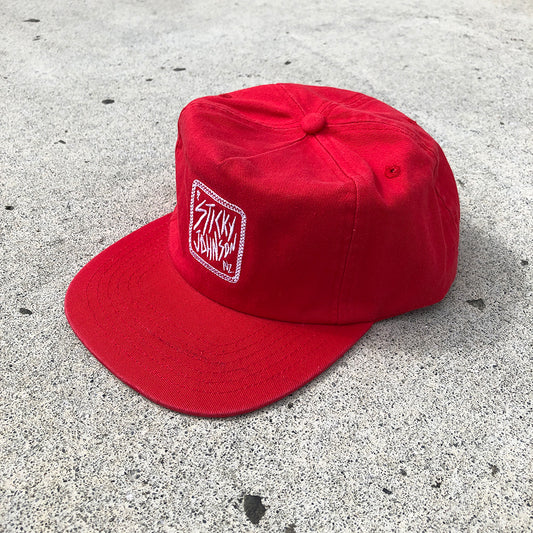 STICKY JOHNSON 5 PANEL RED HAT